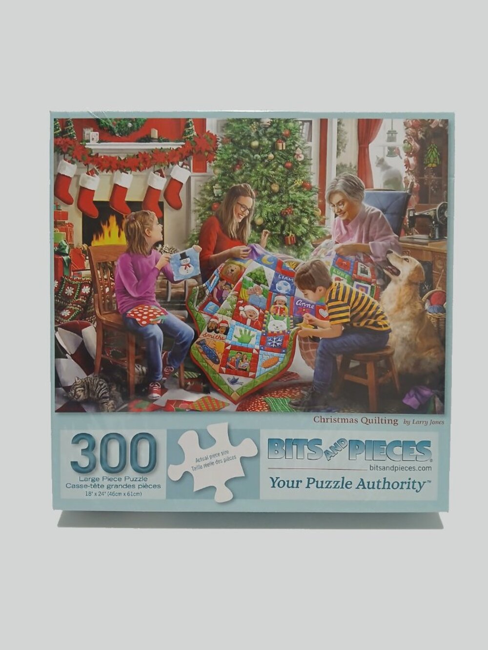Bits and Pieces 300 Large Piece Jigsaw Puzzle Christmas Quilting by Larry Jones